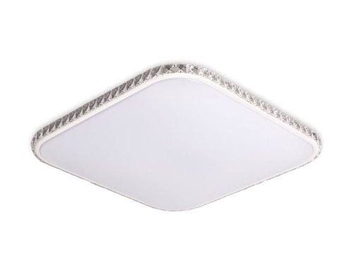 Светильник потолочный LED с пультом Orbital Crystal FF75 Ambrella light белый 1 лампа, основание белое в стиле современный хай-тек с пультом квадраты фото 5