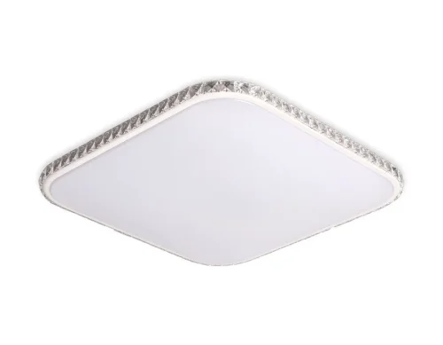 Светильник потолочный LED с пультом Orbital Crystal FF75 Ambrella light белый на 1 лампу, основание белое в стиле хай-тек современный тарелка с пультом квадраты фото 5