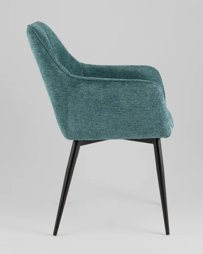 Стул обеденный Lynet, голубой УТ000039283 Stool Group, голубой/рогожка, ножки/металл/чёрный, размеры - ***** фото 3
