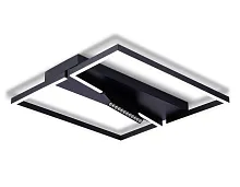 Светильник потолочный LED с пультом FL51466 Ambrella light чёрный 1 лампа, основание чёрное в стиле модерн хай-тек с пультом квадраты