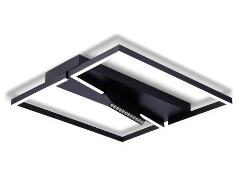 Светильник потолочный LED с пультом FL51466 Ambrella light чёрный 1 лампа, основание чёрное в стиле современный хай-тек с пультом квадраты