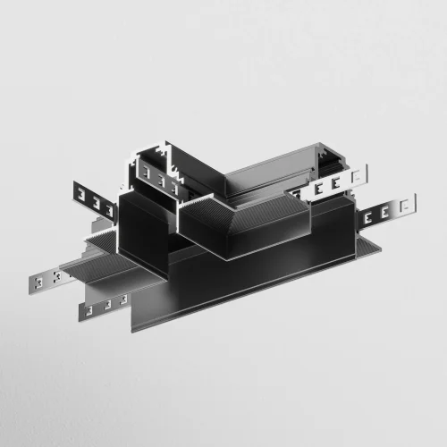 Коннектор Т-образный встраиваемый Magnetic track system Gravity TRA010CT-42B Maytoni чёрный в стиле хай-тек современный для светильников серии Magnetic track system Gravity встраиваемый gravity магнитная магнитный фото 6