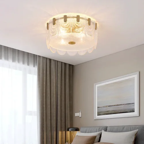 Люстра потолочная LAURENCE CH D45 207825-23 ImperiumLoft прозрачная на 4 лампы, основание латунь в стиле современный фото 9