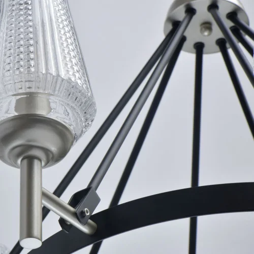 Люстра подвесная Альгеро 285011408 MW-Light прозрачная на 8 ламп, основание серебряное в стиле классический  фото 9