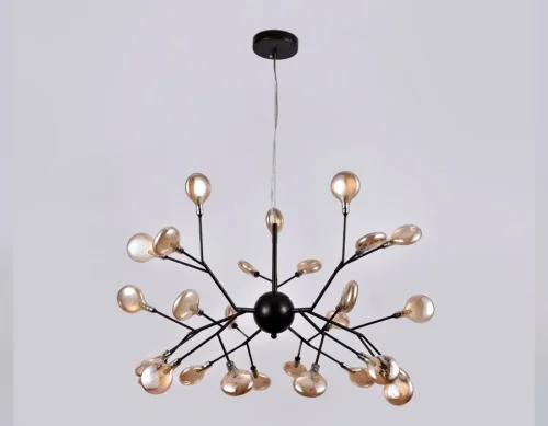 Люстра потолочная TR3013 Ambrella light янтарная на 27 ламп, основание коричневое в стиле современный ветви фото 3