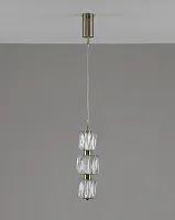 Светильник подвесной LED Prismique V11714-PL Moderli прозрачный на 1 лампу, основание латунь в стиле современный 