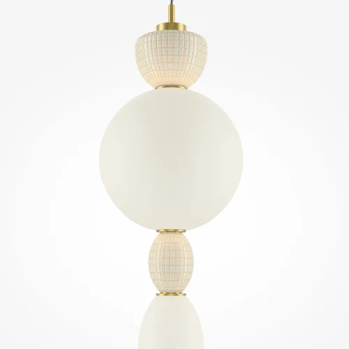 Светильник подвесной LED Adore MOD297PL-L17BS3K Maytoni белый разноцветный на 1 лампу, основание латунь в стиле арт-деко современный шар выдувное фото 2