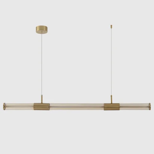 Светильник подвесной LED LINEUP SP24W LED BRASS Crystal Lux янтарный на 1 лампу, основание латунь в стиле современный линейный фото 2