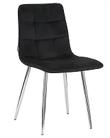 Стул обеденный 7094-LML ALEX, цвет сиденья черный велюр (V108-77), цвет основания хромированная сталь Dobrin, чёрный/велюр, ножки/металл/хром, размеры - ****440*540