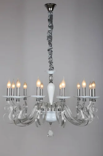 Люстра подвесная Alvara OML-79303-12 Omnilux без плафона на 12 ламп, основание белое в стиле классический  фото 6