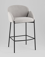 Стул барный Melia, светло-серый, сиденье УТ000040516 Stool Group, серый/букле, ножки/металл/чёрный, размеры - *****