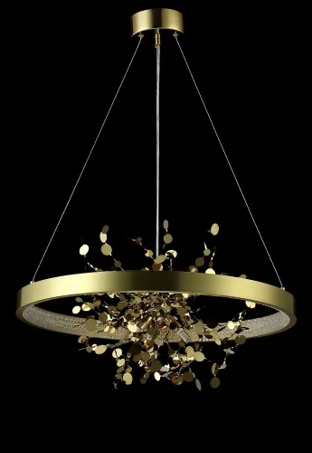 Люстра подвесная LED GARDEN SPLED+3 D600 GOLD Crystal Lux золотая на 1 лампа, основание золотое в стиле современный кольца ветви фото 3