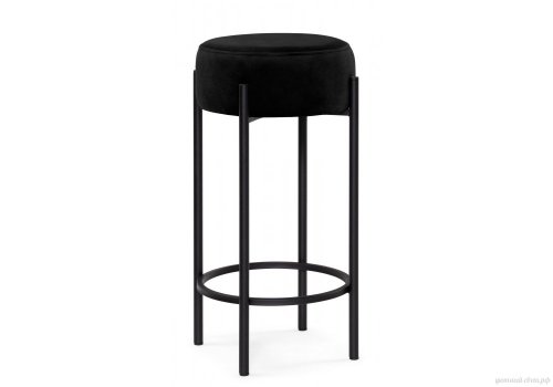 Полубарный стул Сайпл MR-24 / черный 581277 Woodville, чёрный/велюр, ножки/металл/чёрный, размеры - ****400*400