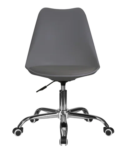 Офисное кресло набор 2 шт. SET-2 635DPP-LMZL MICKEY, цвет темно-серый (GR-04) Dobrin, /экокожа, ножки/металл/хром, размеры - 810*915***670*670 фото 7