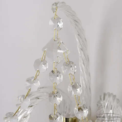Бра AL16311B/2/141 WMG Bohemia Ivele Crystal без плафона на 2 лампы, основание белое патина золотое в стиле классический sp фото 5