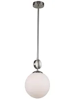 Светильник подвесной Marsela 2141/11/01P Stilfort белый 1 лампа, основание никель в стиле современный шар