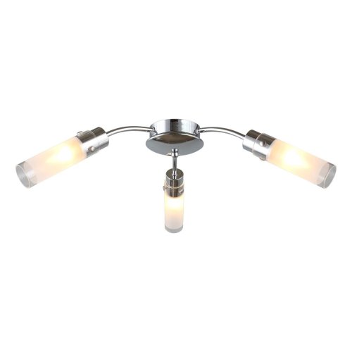 Люстра потолочная Lavarone OML-28707-03 Omnilux белая на 3 лампы, основание хром в стиле современный 