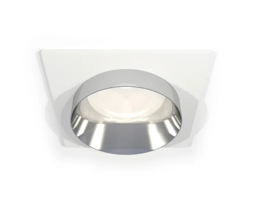 Светильник точечный Techno spot XC6520022 Ambrella light серебряный 1 лампа, основание белое в стиле хай-тек современный квадратный