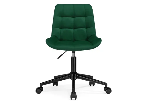 Компьютерное кресло Честер зеленый / черный 489819 Woodville, зелёный/велюр, ножки/металл/чёрный, размеры - *920***490*600 фото 2