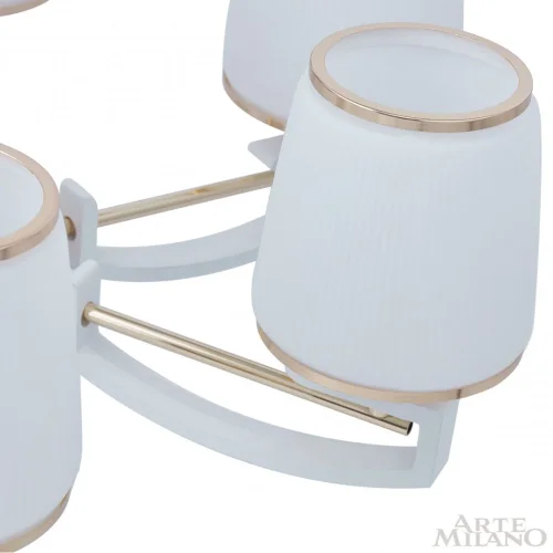 Люстра подвесная Florentia-2457 302457/8 Wh/Gd Arte Milano белая на 8 ламп, основание золотое в стиле современный арт-деко фото 6