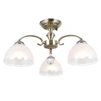Люстра потолочная Франческа CL417133 Citilux белая на 75 ламп, основание бронзовое в стиле классический 
