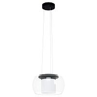 Светильник подвесной LED Briaglia-C 99023 Eglo белый прозрачный 1 лампа, основание чёрное в стиле хай-тек современный 
