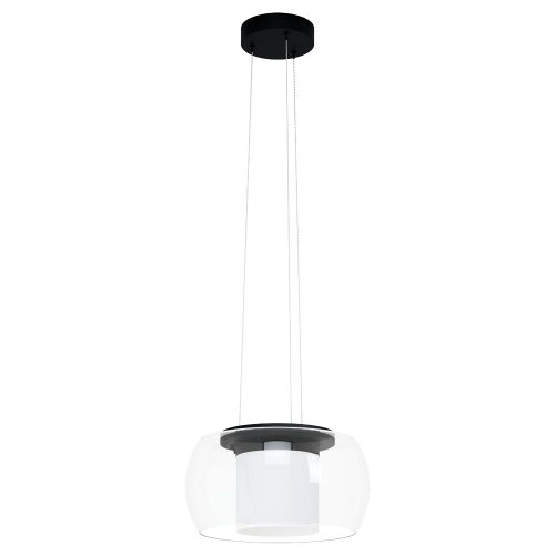Светильник подвесной LED Briaglia-C 99023 Eglo белый прозрачный 1 лампа, основание чёрное в стиле хай-тек современный 