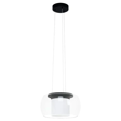 Светильник подвесной LED Briaglia-C 99023 Eglo прозрачный белый на 1 лампу, основание чёрное в стиле хай-тек современный 