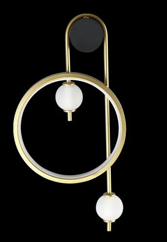 Бра LED RODRIGO AP20W LED BLACK/GOLD Crystal Lux белый на 1 лампу, основание золотое чёрное в стиле современный кольца фото 2