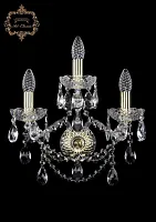 Бра 10.25.2+1.141.Gd.Sp Bohemia Art Classic прозрачный 3 лампы, основание золотое в стиле классика 