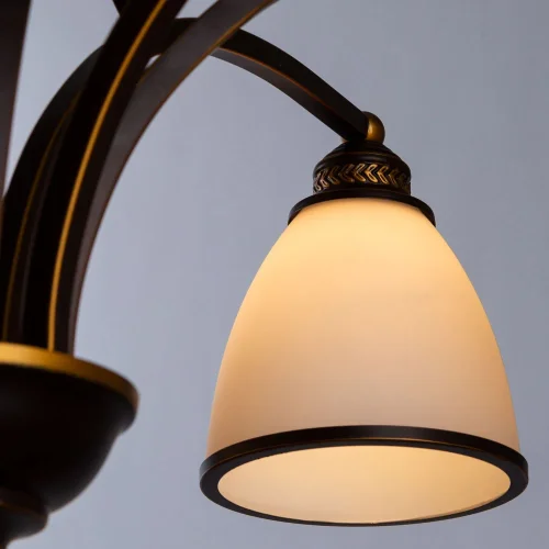 Люстра подвесная Bonito A9518LM-8BA Arte Lamp белая на 8 ламп, основание чёрное в стиле кантри  фото 3