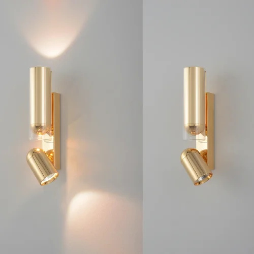 Бра LED VENTO AP15W LED GOLD Crystal Lux прозрачный на 1 лампу, основание золотое в стиле современный фото 2