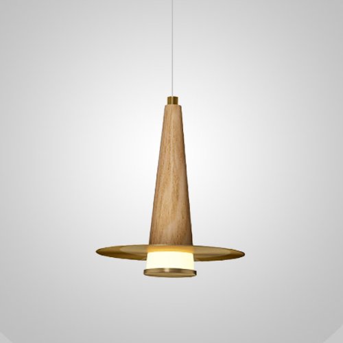 Светильник подвесной CURTISS wood 189880-23 ImperiumLoft латунь 1 лампа, основание бежевое коричневое в стиле современный 