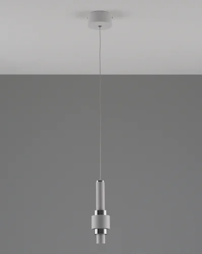 Светильник подвесной LED Elsa V10860-PL Moderli белый хром 1 лампа, основание белое в стиле современный трубочки фото 2