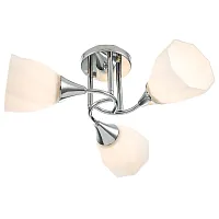 Люстра потолочная Camellia 664/3P Escada белая на 3 лампы, основание хром в стиле современный 
