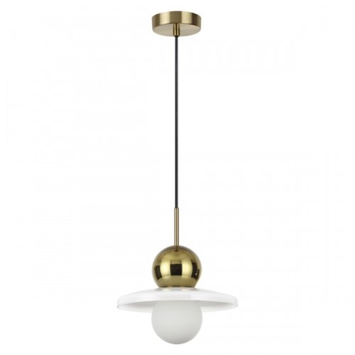 Светильник подвесной Hatty 5014/1B Odeon Light белый 1 лампа, основание золотое в стиле модерн 