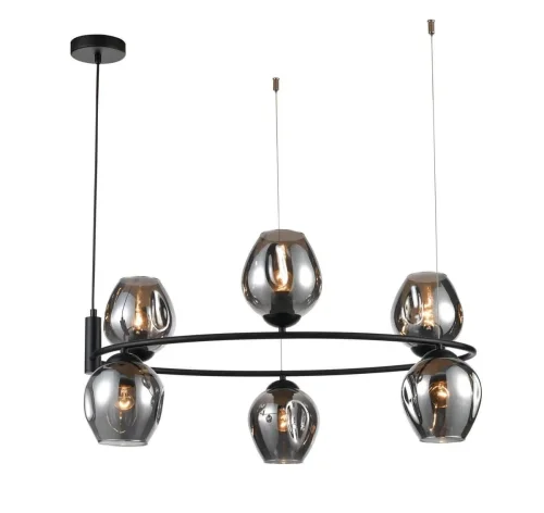 Светильник подвесной Astoria 441 VL5002P06 Vele Luce серый на 6 ламп, основание чёрное в стиле современный фото 2