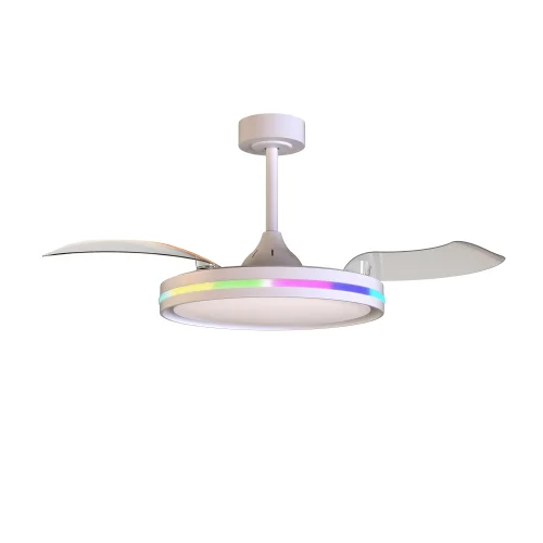 Люстра c вентилятором LED Rafaga 8727 Mantra белая на 1 лампу, основание белое в стиле современный с пультом фото 2