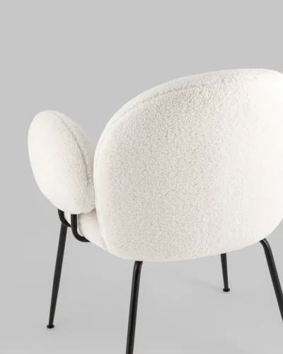 Кресло Nina, белый УТ000039073 Stool Group, /ткань тедди, ножки/металл/, размеры - *****мм фото 6