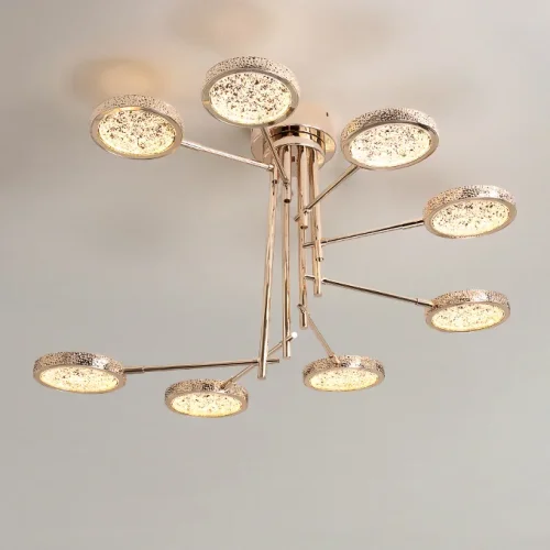 Люстра потолочная NAINA B CH B L8 208192-23 ImperiumLoft прозрачная на 8 ламп, основание золотое в стиле современный фото 6 Люстра потолочная NAINA B CH B L8 208192-23 ImperiumLoft прозрачная на 8 ламп, основание золотое в стиле современный фото 6