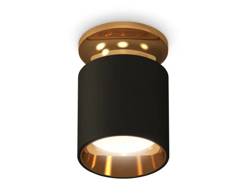 Светильник накладной Techno spot XS6302161 Ambrella light чёрный 1 лампа, основание золотое в стиле модерн круглый