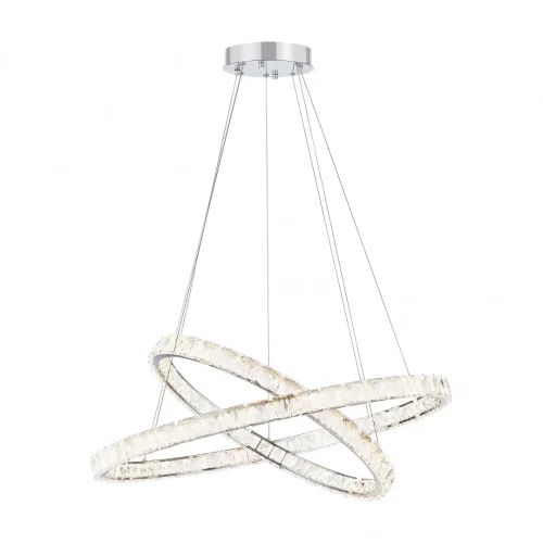 Люстра подвесная LED с пультом AM-Venezia 311311/D800-D600 NI Arte Milano прозрачная на 1 лампу, основание никель в стиле современный кольца с пультом фото 9