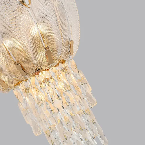 Бра Paroti 5048/4W Odeon Light прозрачный на 4 лампы, основание золотое в стиле современный флористика  фото 5