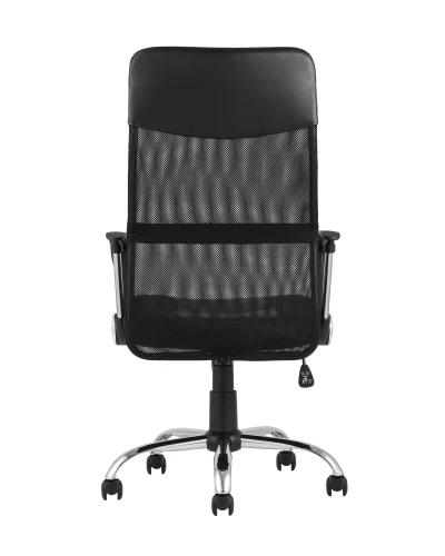 Кресло офисное TopChairs Benefit NEW, черное УТ000005410 Stool Group, чёрный/ткань, ножки/металл/хром, размеры - 1130*1230***625*645 фото 4