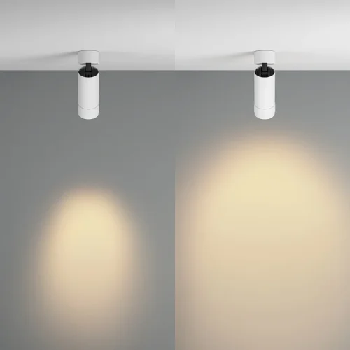 Светильник накладной LED Focus Zoom C055CL-L12W2.7K-Z-W Maytoni белый на 1 лампу, основание белое в стиле современный хай-тек трубочки фото 3
