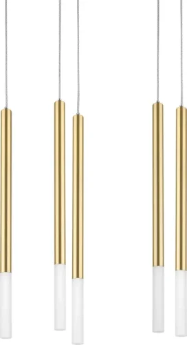 Светильник подвесной LED Tubo L5T747133 Lightstar золотой на 5 ламп, основание золотое в стиле минимализм современный трубочки фото 2