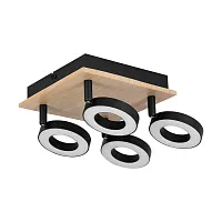 Спот с 4 лампами LED Rielves 901205 Eglo чёрный LED в стиле современный 