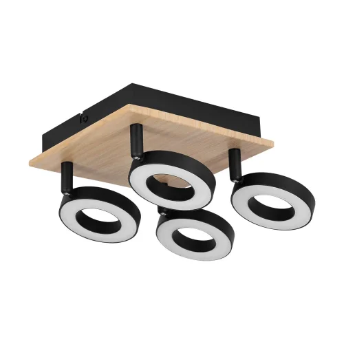 Спот с 4 лампами LED Rielves 901205 Eglo чёрный LED в стиле современный  Спот с 4 лампами LED Rielves 901205 Eglo чёрный LED в стиле современный