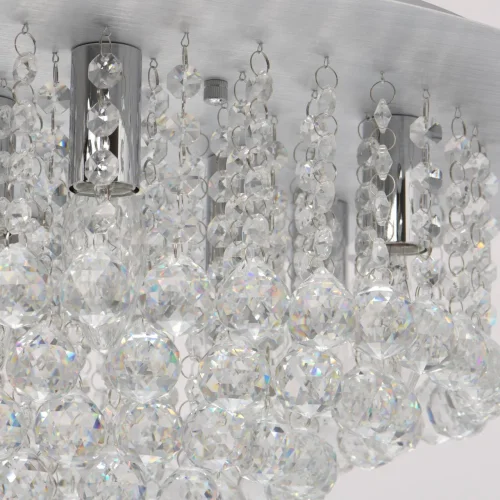 Люстра потолочная хрустальная Венеция 276014409 MW-Light прозрачная на 9 ламп, основание матовое серебро в стиле модерн  фото 4