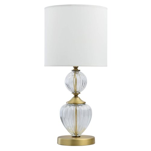 Настольная лампа Оделия 619031001 Chiaro белая 1 лампа, основание латунь стекло металл в стиле классический 